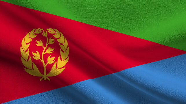 Eritrean flag with vibrant colors representing sovereignty and national pride in a textile display