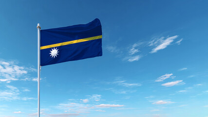 Sovereignty symbolized by a flag waving under a clear blue sky