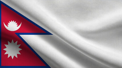 Nepal's flag representing national sovereignty and identity with vibrant colors and unique design