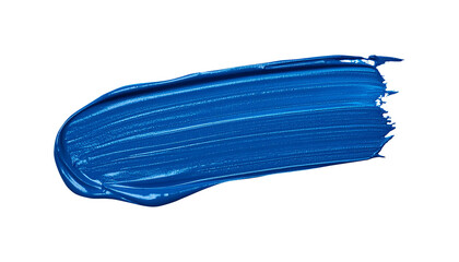 textured abstract indigo color paint stroke isolated on transparent background, png