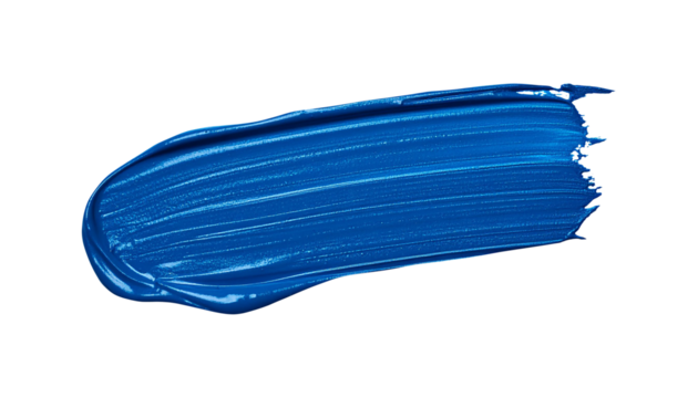 textured abstract indigo color paint stroke isolated on transparent background, png