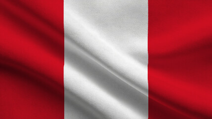 Peru flag waving proudly, representing the nation's sovereignty and identity in a vibrant display of colors