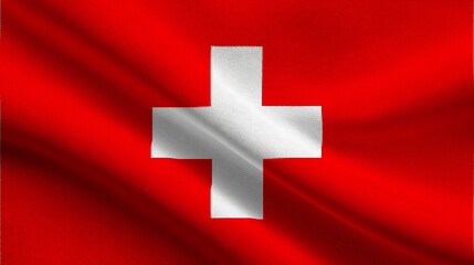 Switzerland flag waving in the breeze representing national sovereignty and pride