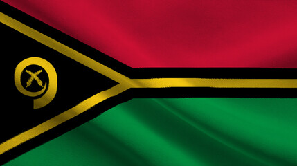 Flag of Vanuatu displayed with vibrant colors representing nationhood and pride