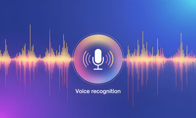 Voice recognition technology with vibrant sound wave display for modern interface