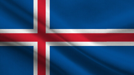 Celebrating Independence Day with the Icelandic flag waving proudly in the breeze