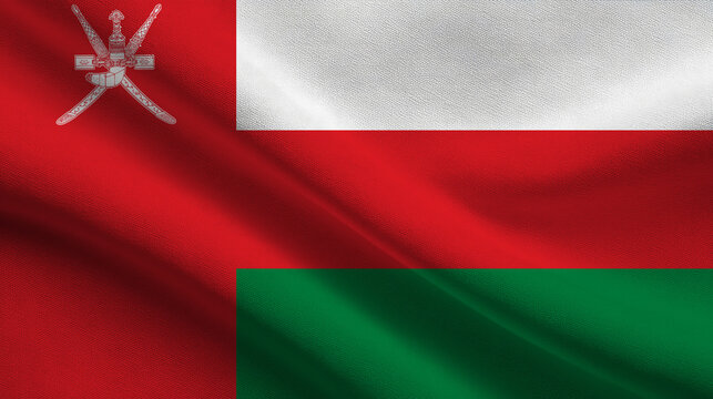 Celebrating independence day in oman with the national flag on display