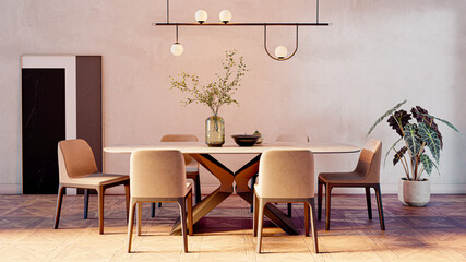 Fototapeta premium Large luxury modern bright interiors Living room mockup illustration 3D rendering image