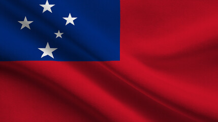 Celebrating independence day with the flag of samoa