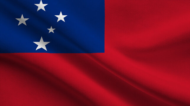 Celebrating independence day with the flag of samoa