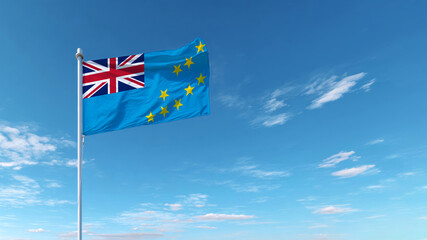 Celebration of independence day and sovereignty with flags under blue sky