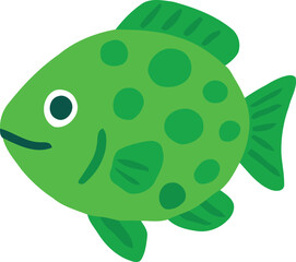 Green Spotted Fish Vector Illustration