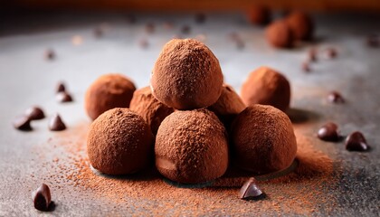 gourmet chocolate truffles close up studio shot delicious dessert food photography sweet treat confectionery indulgence