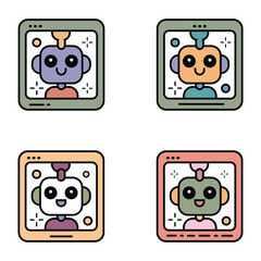Colorful Robot Avatar Icons Pack for Digital Profiles