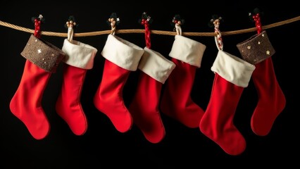 stockings hanging on a clothesline