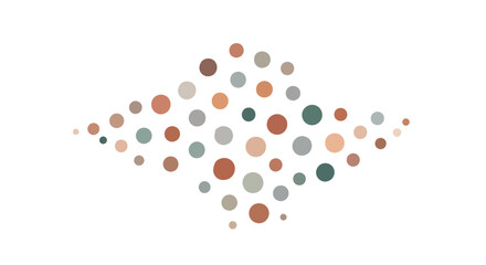 Fototapeta premium Abstract Cluster of Dots Logo Concept: Organic Group of Muted Earth Tone Circles