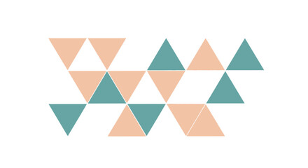 Seamless Scattered Triangles Pattern Background: Abstract Geometric Confetti Texture in Teal and Coral