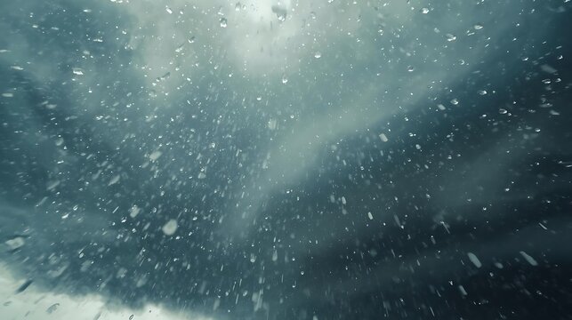 Rainy window with starry night sky