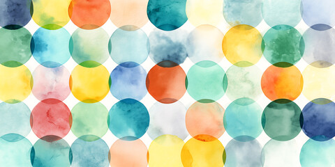 watercolor circular pattern with soft transparent gradients arranged in a harmonious grid layout viewed from above