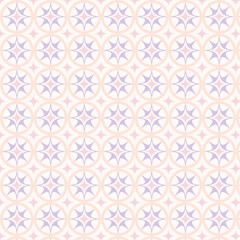 Fototapeta premium Delicate Pastel Geometric Pattern with Stars - Soft Pink and Lavender Background
