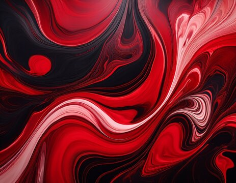 dynamic red and black marble liquid swirls background abstract fluid art texture with vibrant wavy lines and organic flow modern dark aesthetic design for graphic projects