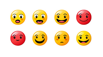 A sticker pack with different faces depicting emotions