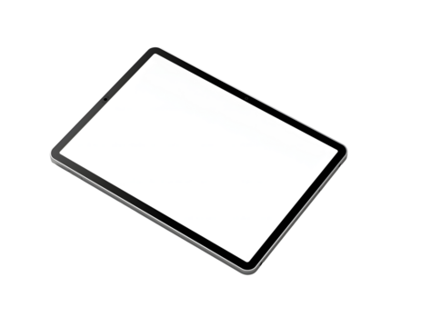 Digital Tablet Mockup with Blank Screen, Isolated for Modern Tech, App, and UI Design Presentations