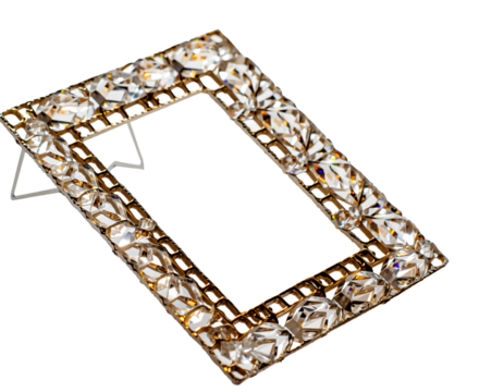 Frame Made of Crystal Beads, Isolated for Elegant, Decorative, and Luxury Design Projects