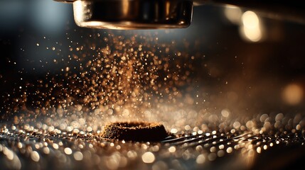 Prepare delicious espresso with fresh ground coffee beans indoors