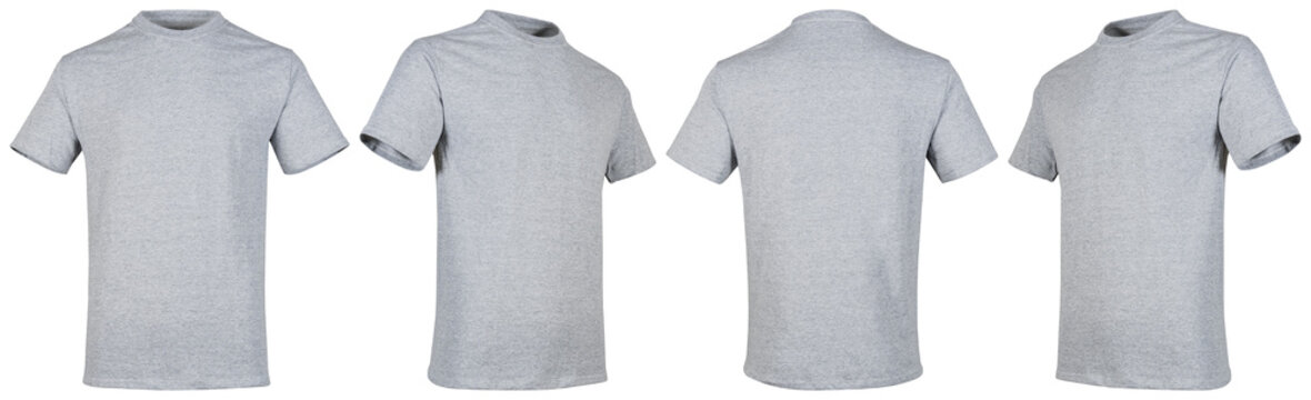 Playera gris jaspe para caballero 4 vistas sin fondo