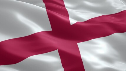 Waving England flag in dynamic motion, showcasing patriotism and national identity for global events and celebrations with a clean design and silk texture