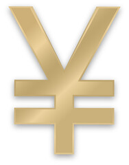 Obraz premium Illustration of a Shiny Gold Yen Currency Symbol