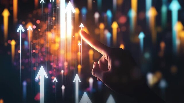 未来を指す成功への矢印グラフ