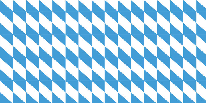 Bavarian Oktoberfest seamless pattern with blue and white rhombus Flag of Bavaria Oktoberfest blue checkered background Wallpaper Vector old diamonds background	