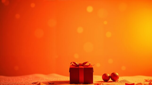 New Year background, soft pastel colors, gentle snowflakes, simple gradient, clean and uncluttered design, xmas gifts in red boxes