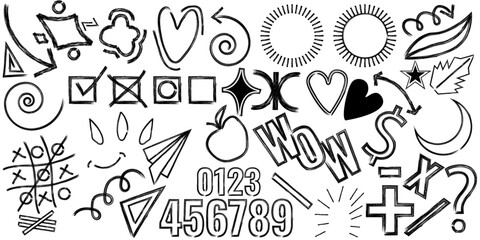 basic notepad doodles line art