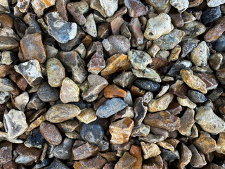 Close-up of colorful gravel stones, perfect for landscaping and backgrounds