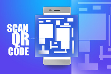 Smartphone illustration for scanning QR codes