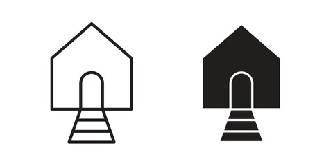 Chicken coop icons in simple black style symbol sign for apps and website © Abstractor