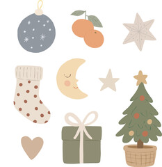 Cozy Minimalist Christmas Clipart Set