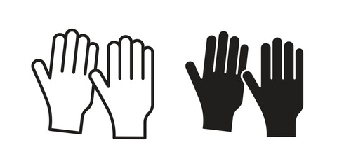 Gloves icons in simple black style symbol sign for apps and website
