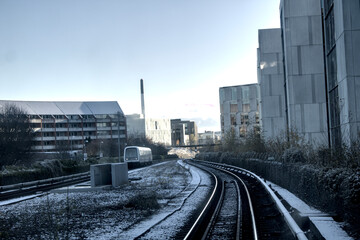 Fototapeta premium railway in the winter