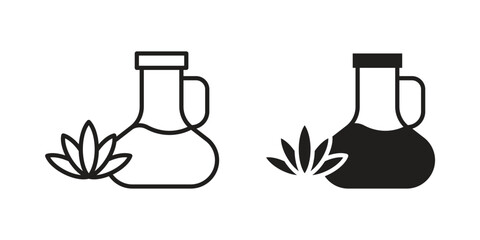 Massage oil icons in simple black style symbol sign for apps and website