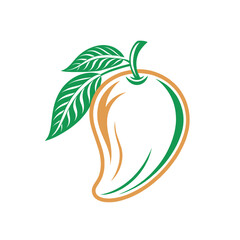 mango silhouette logo vector line art logo design
