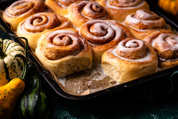 Fresh homemade bakery cinnamon buns