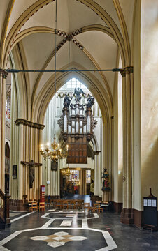 Organ of St. Salvator's Cathedral of the city of Bruges in Belgium. 