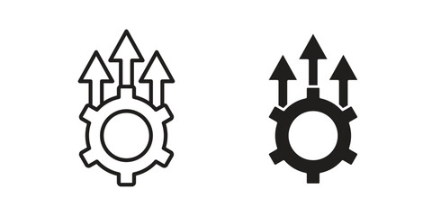 Operational excellence icons in simple black style symbol sign for apps and website