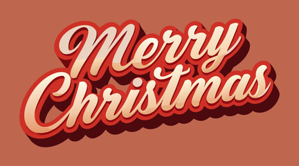 Bold Merry Christmas typography with 3D effect and festive colors for joyful holiday celebrations and wishes
