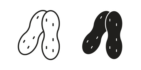 Peanut icons in simple black style symbol sign for apps and website