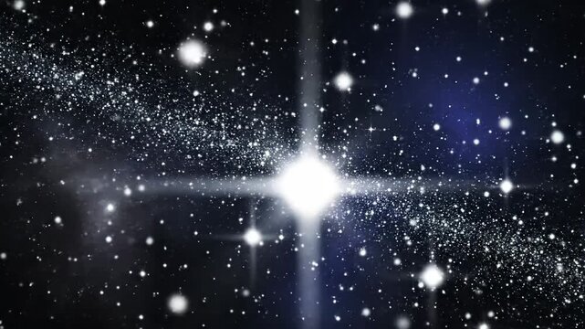 Cosmic display of stars and galaxy in deep space